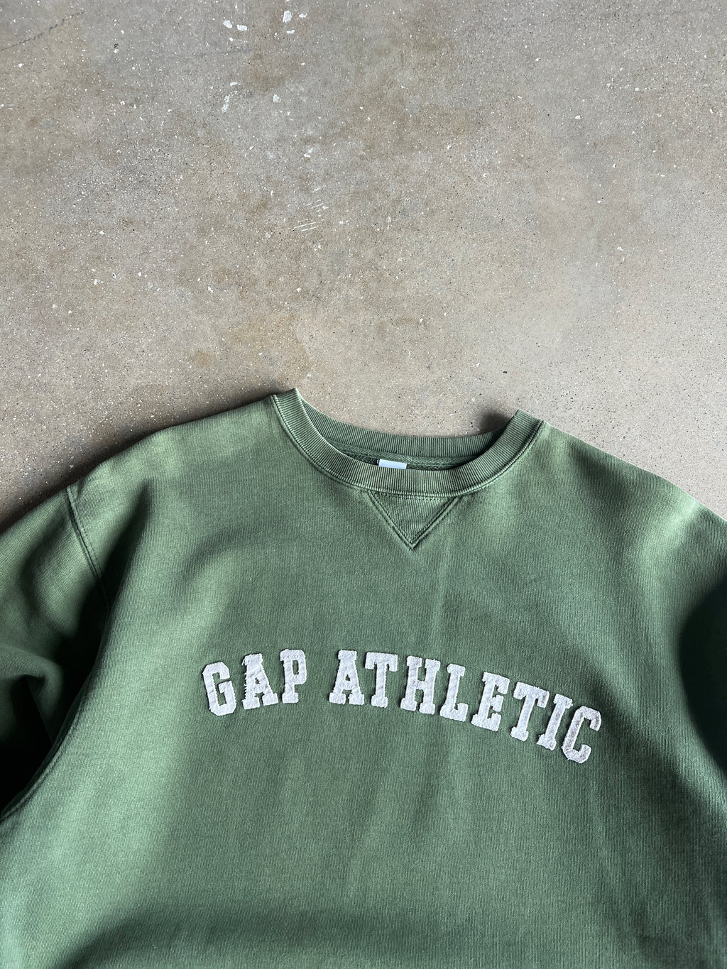 Vintage Light Green Gap Athletics Crew - M