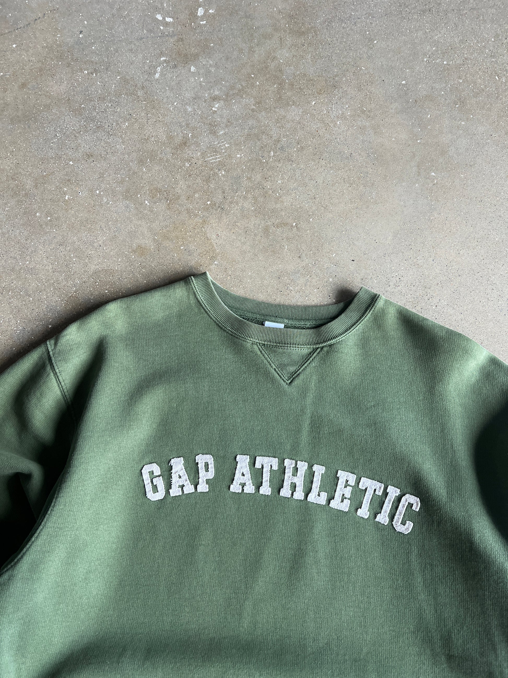Vintage Light Green Gap Athletics Crew - M
