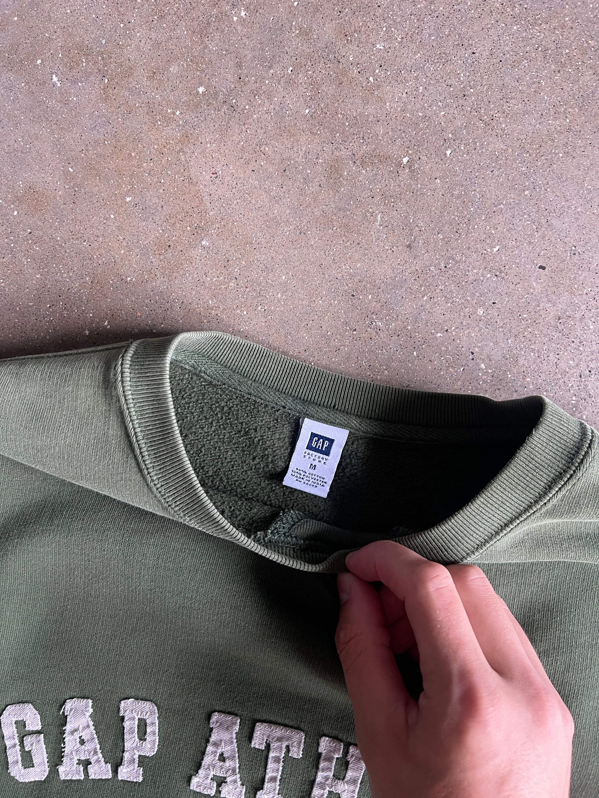 Vintage Light Green Gap Athletics Crew - M