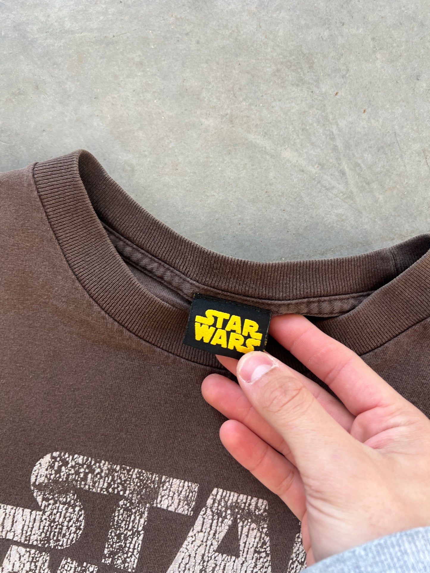 Vintage Faded Brown Star Wars Shirt - L