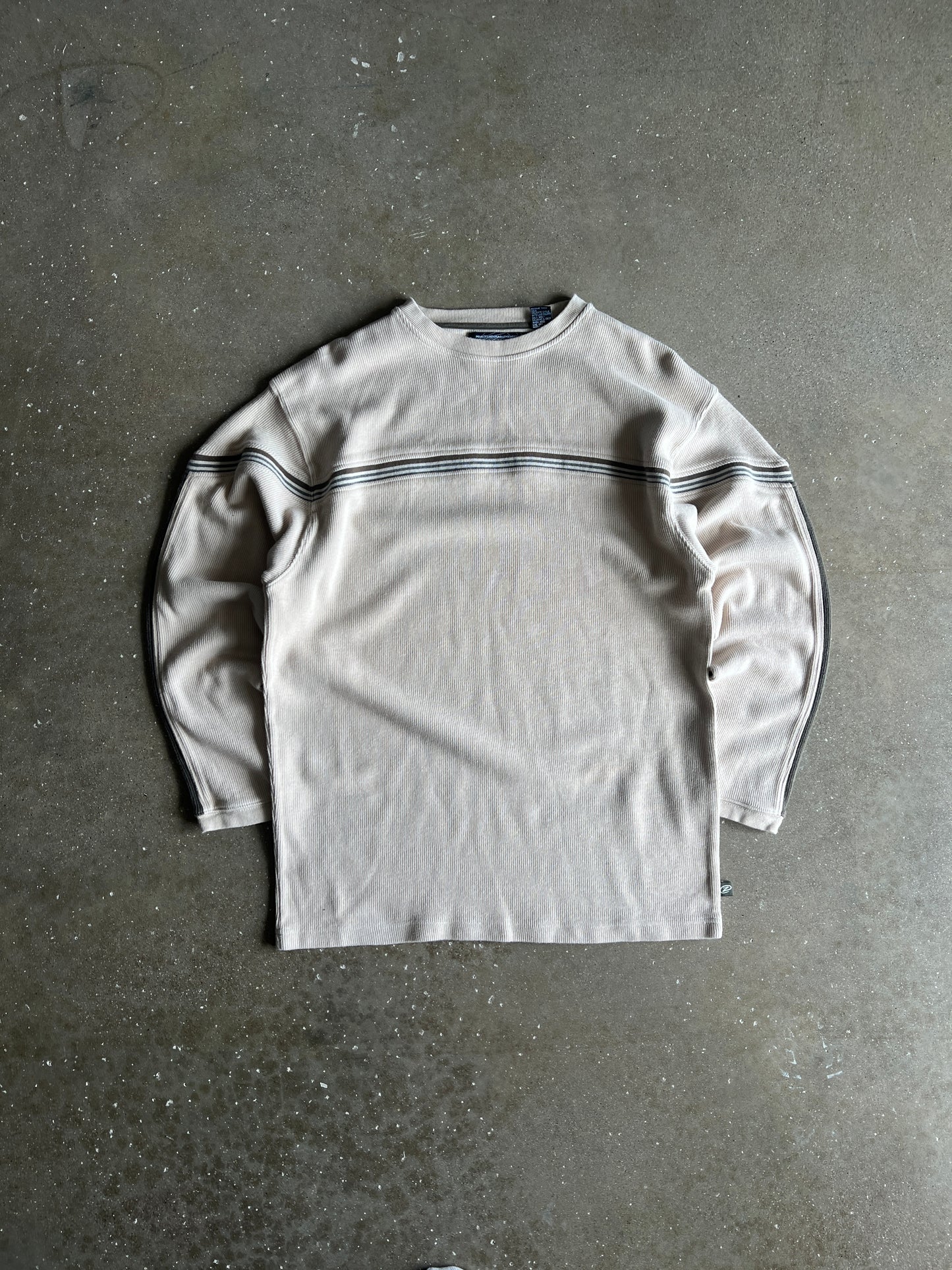 Vintage Cream Stripped Point Zero Shirt - L