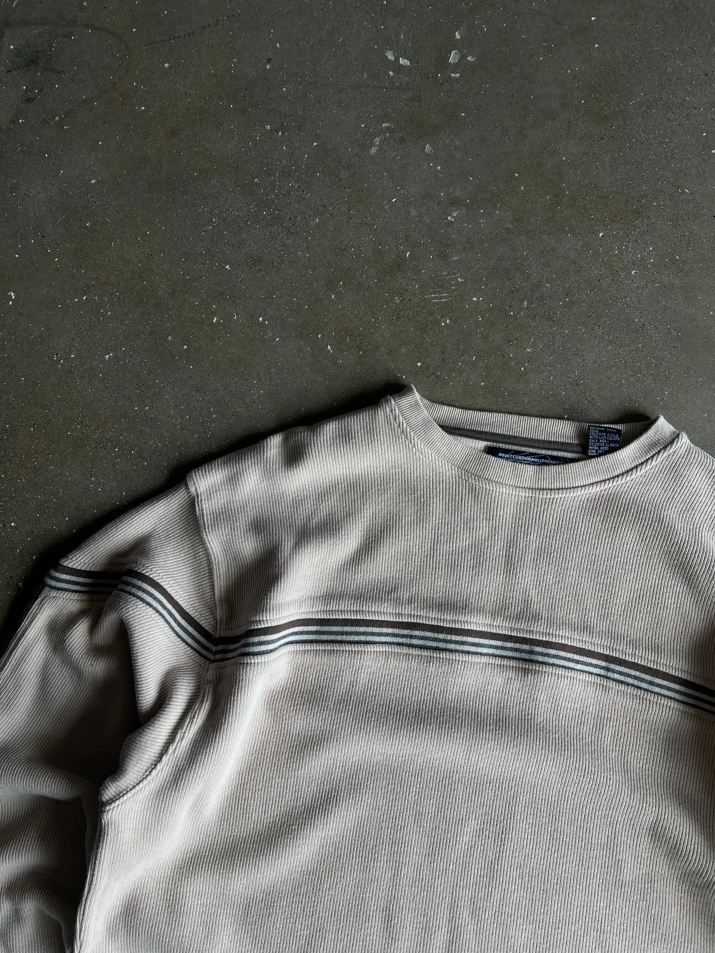 Vintage Cream Stripped Point Zero Shirt - L