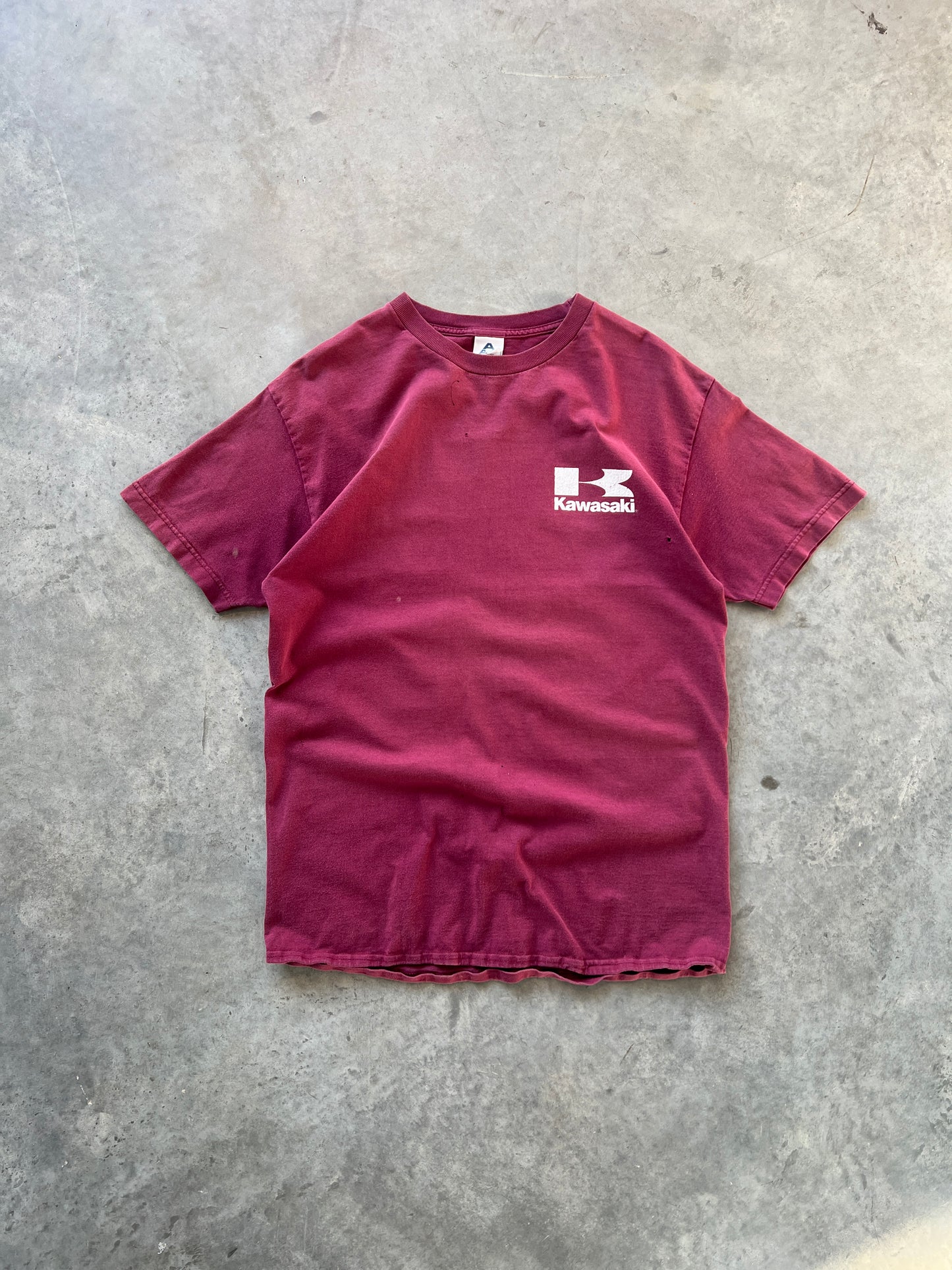 Vintage Faded Maroon Kawasaki Shirt - M