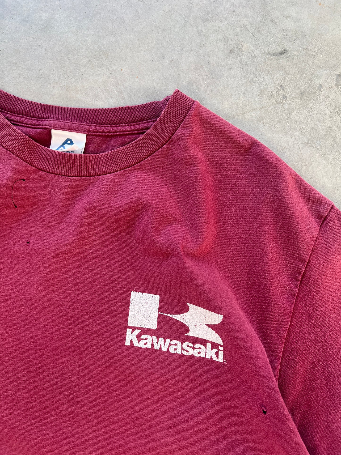 Vintage Faded Maroon Kawasaki Shirt - M