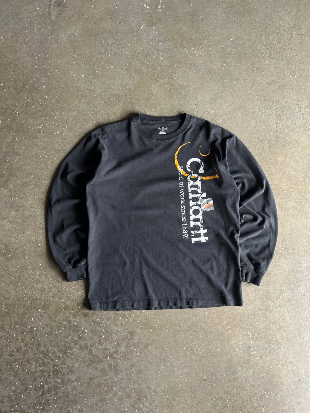 Vintage Faded Black Carhartt Shirt - M