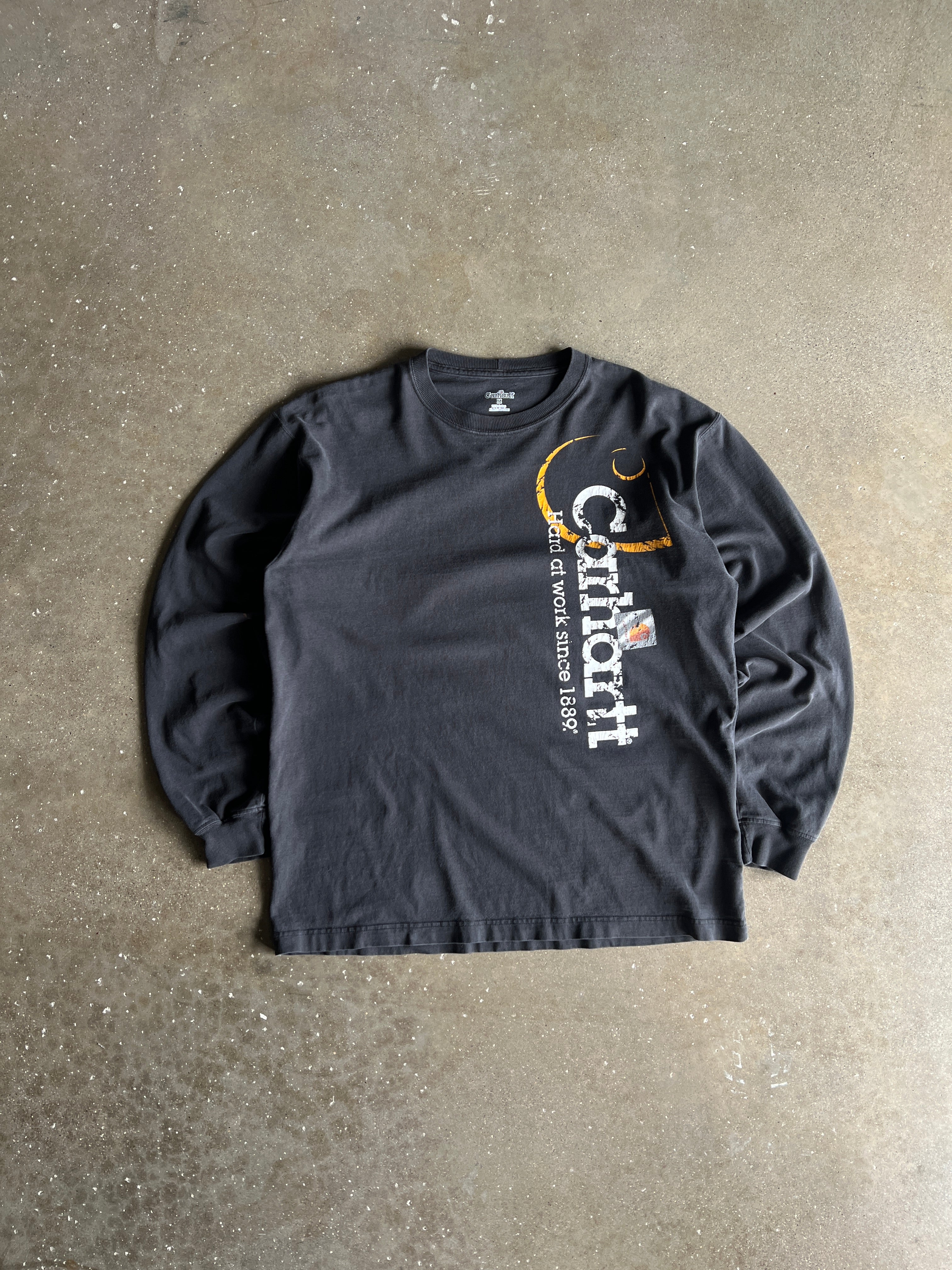Vintage Faded Black Carhartt Shirt - M
