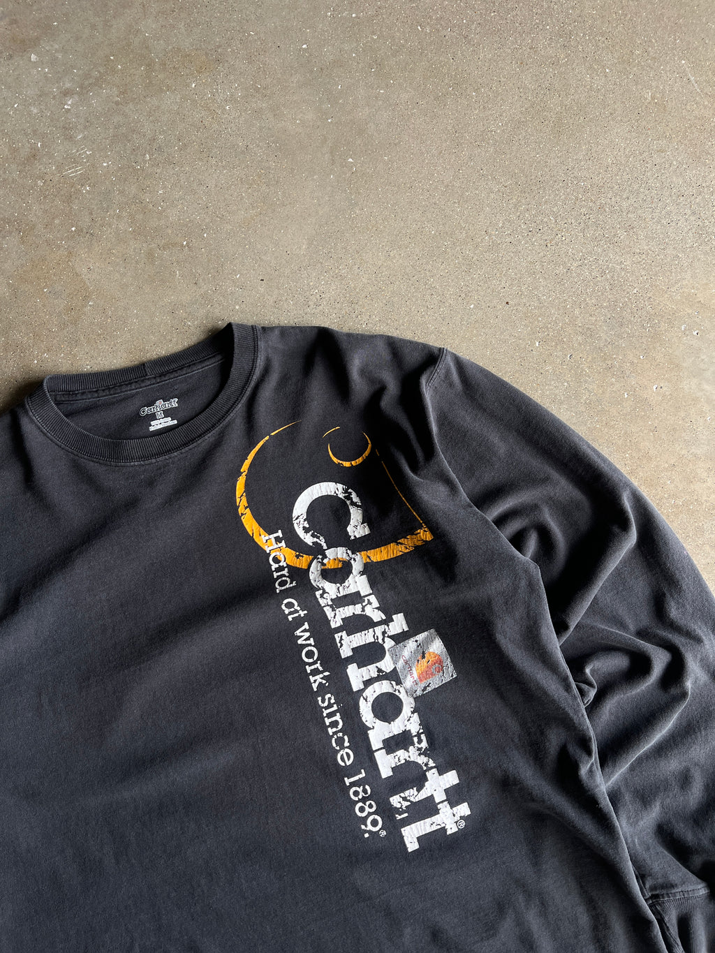 Vintage Faded Black Carhartt Shirt - M