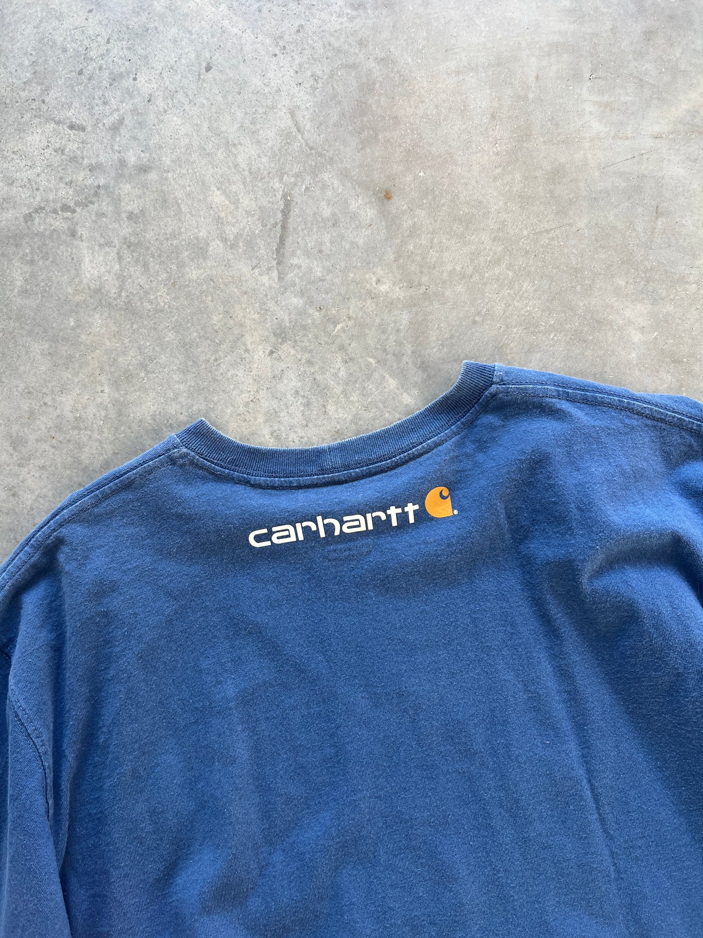 Vintage Baby Blue Carhartt Spellout Shirt - L/XL