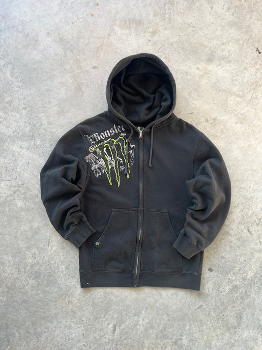 Vintage Black Monster Energy Zip Up - S