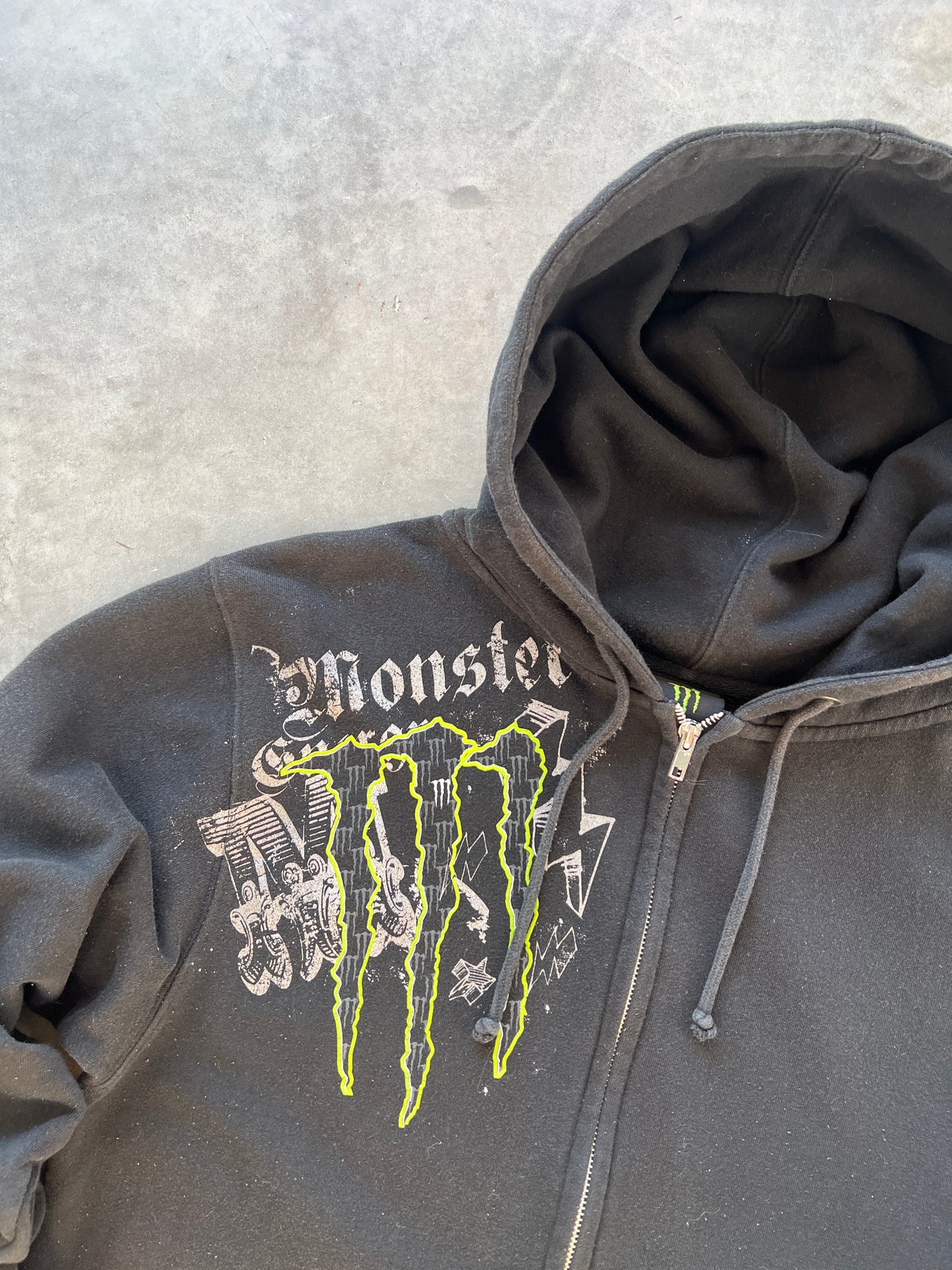 Vintage Black Monster Energy Zip Up - S