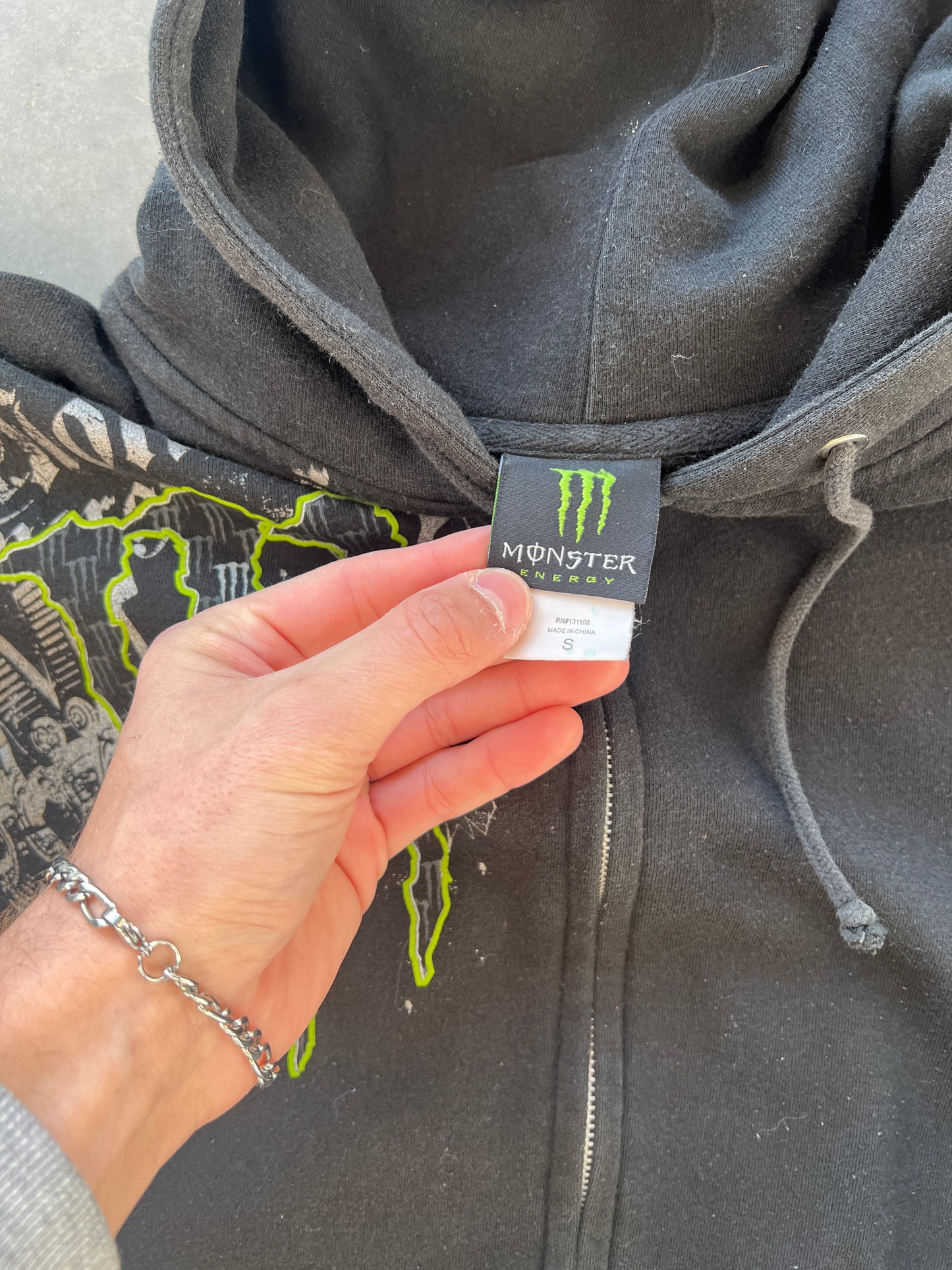 Vintage Black Monster Energy Zip Up - S