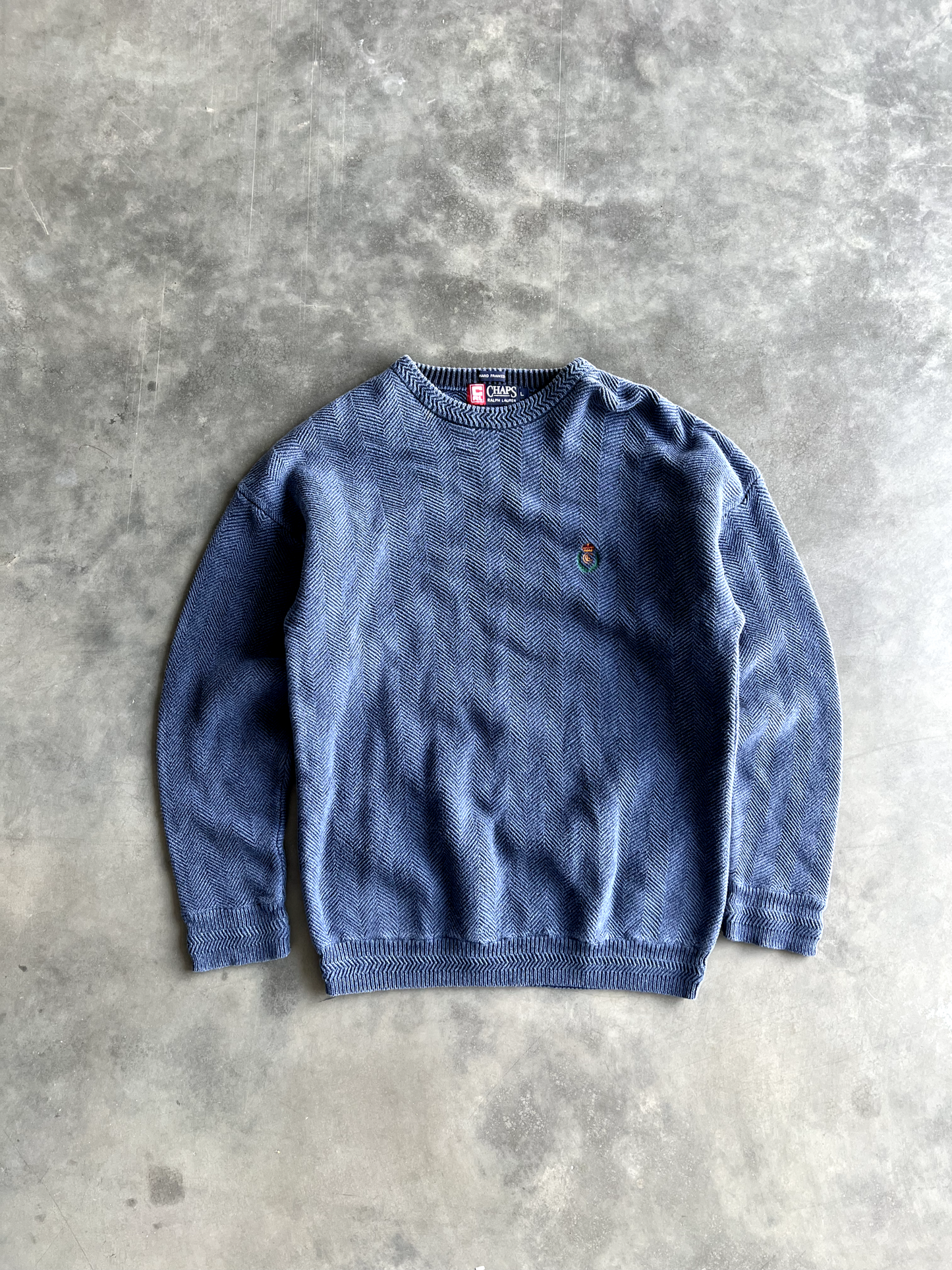 Vintage Blue Long Sleeve Sweater - L