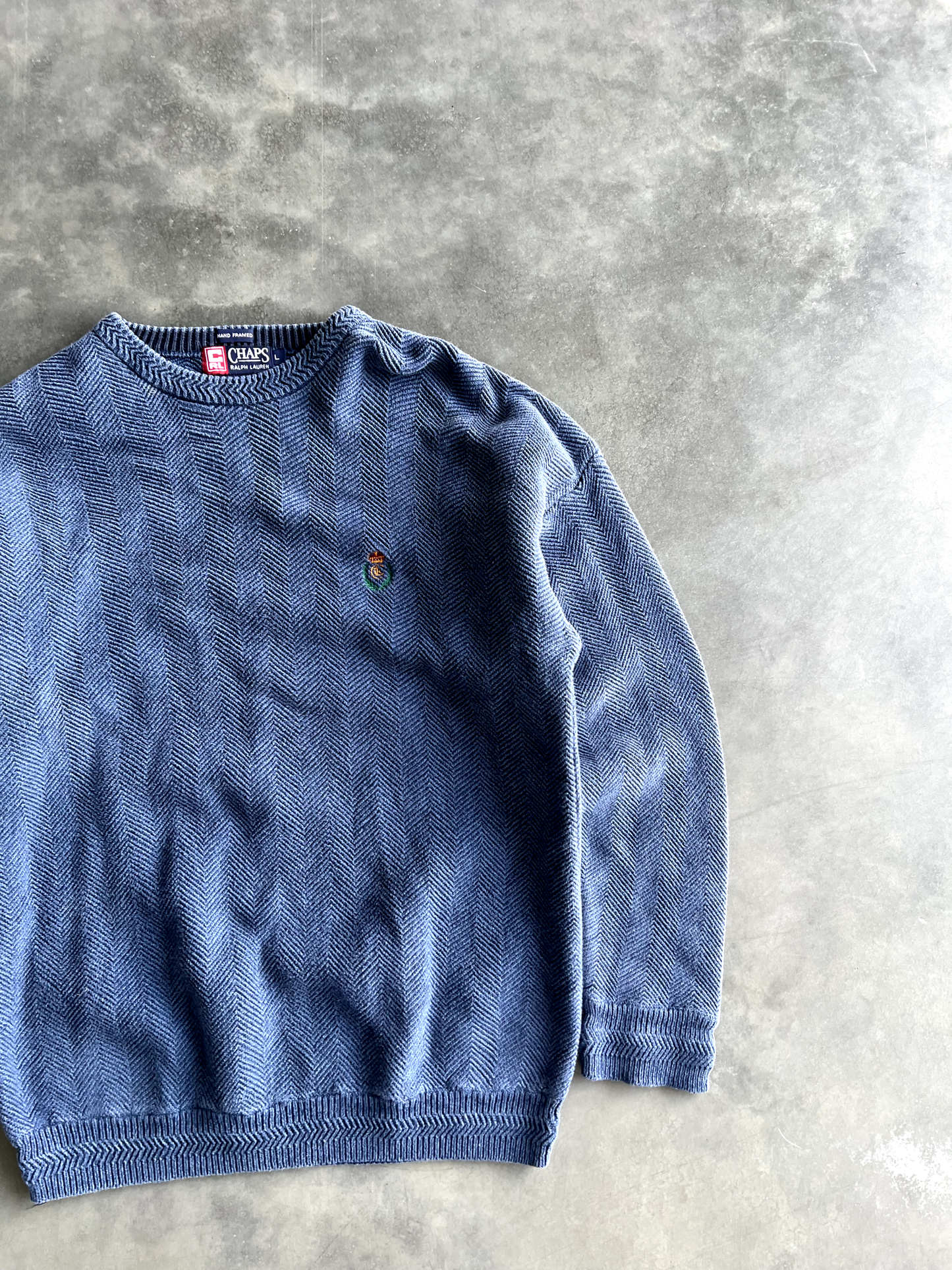 Vintage Blue Long Sleeve Sweater - L