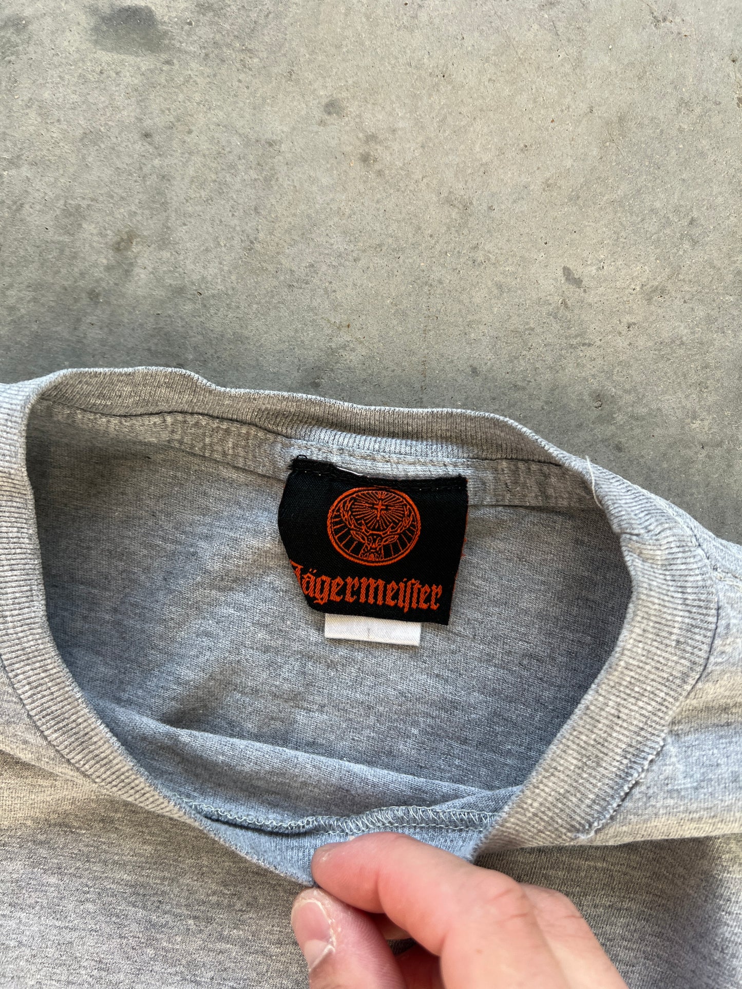 Vintage Grey Jagermeister Spellout Shirt - S