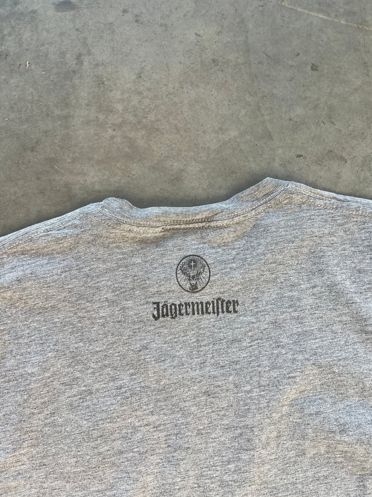 Vintage Grey Jagermeister Spellout Shirt - S