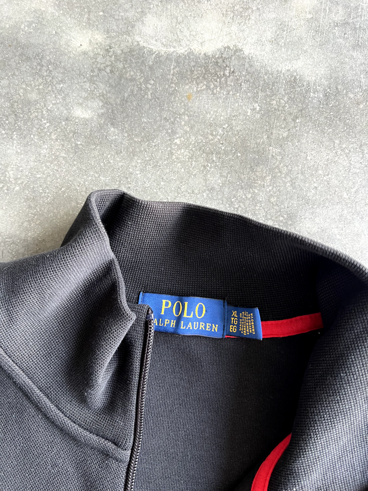Vintage Black Polo Zip Up - XL