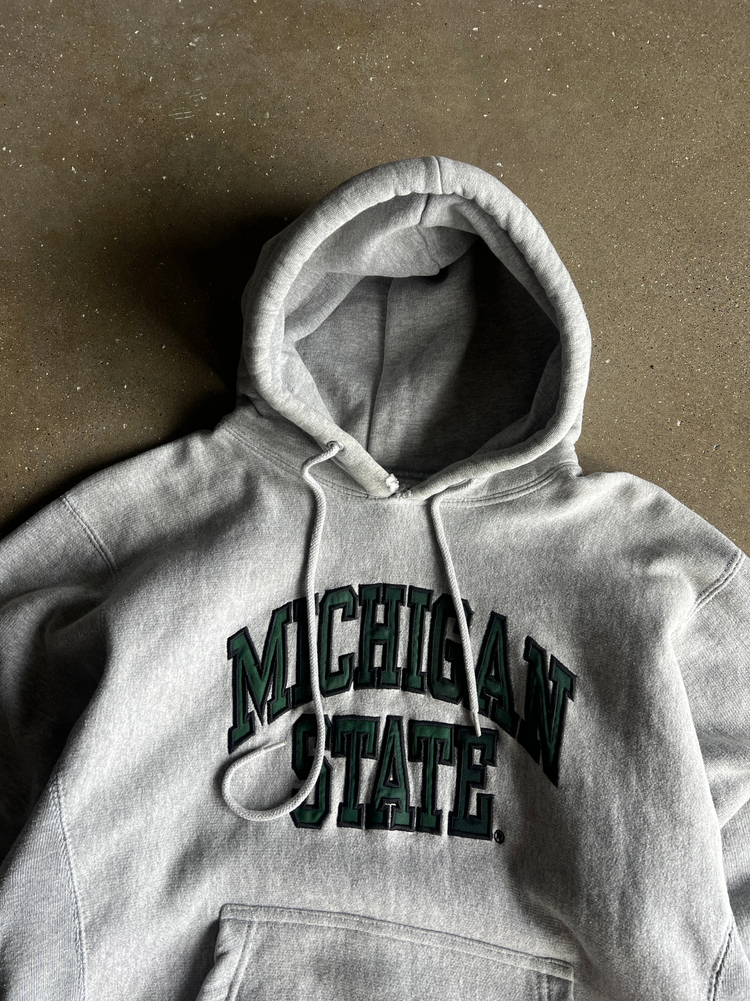 Vintage Grey Michigan State Hoodie - S