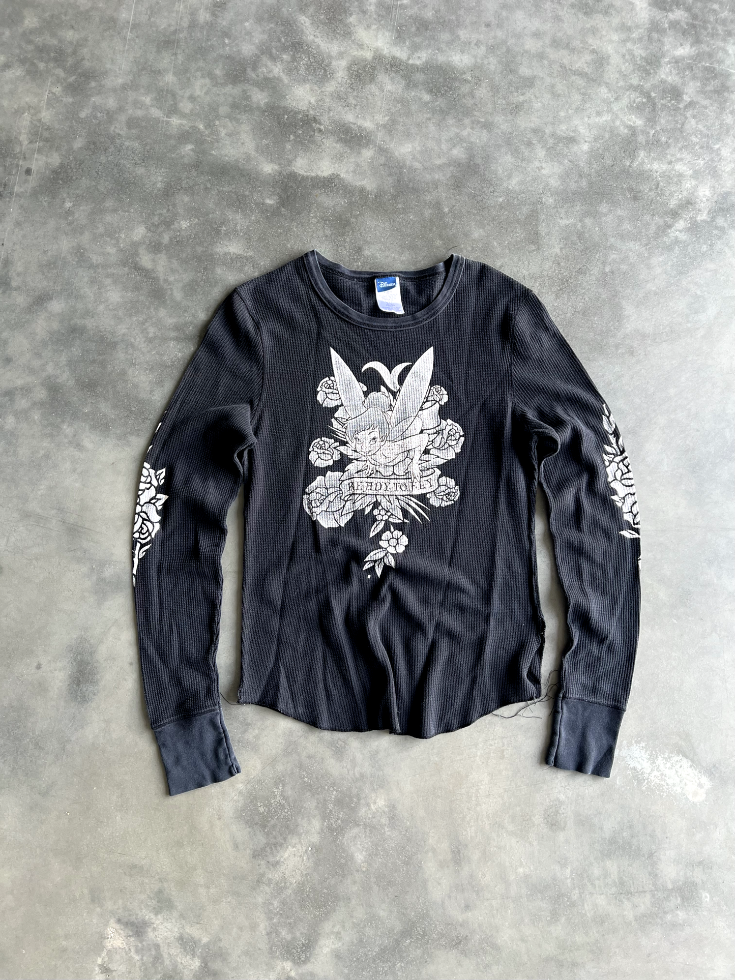 Vintage Black Disney Tinkerbell Long Sleeve - XL