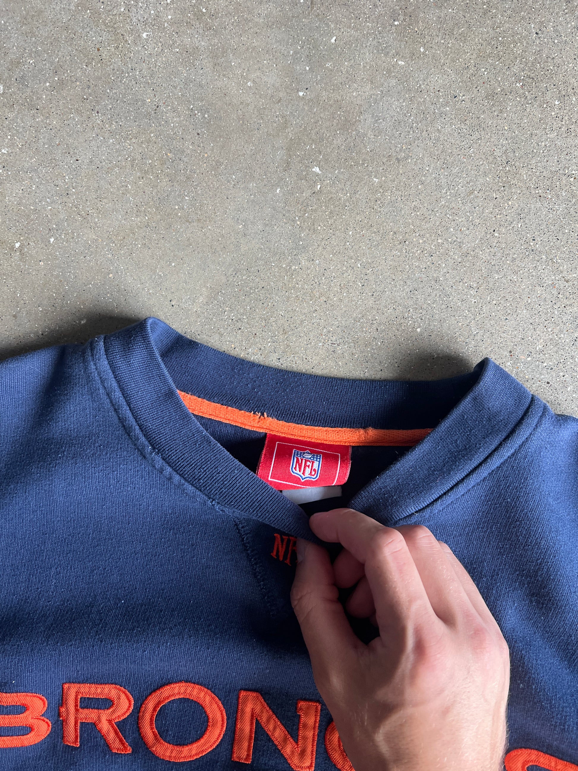 Vintage Navy Blue Broncos Crew - L