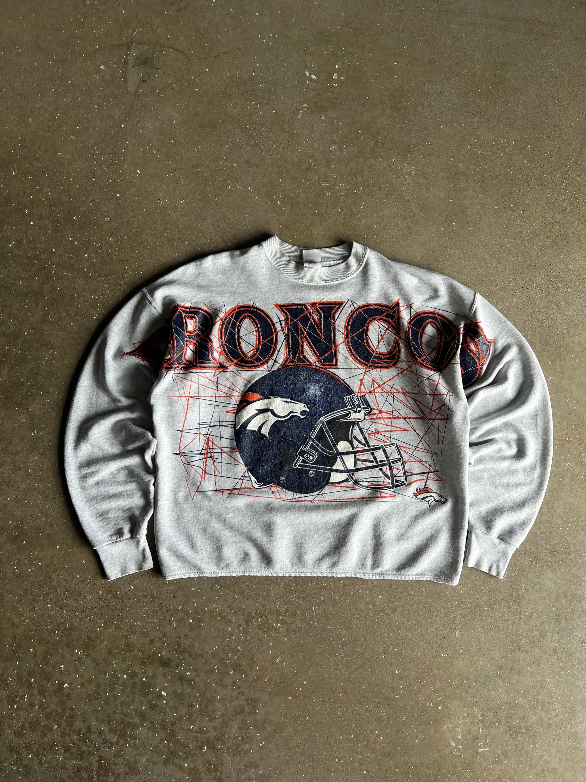 Vintage Broncos All Over Print Crew - XL