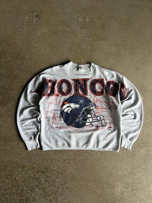 Vintage Broncos All Over Print Crew - XL