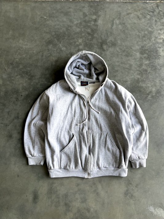 Vintage Grey Zip Up Hoodie - XL