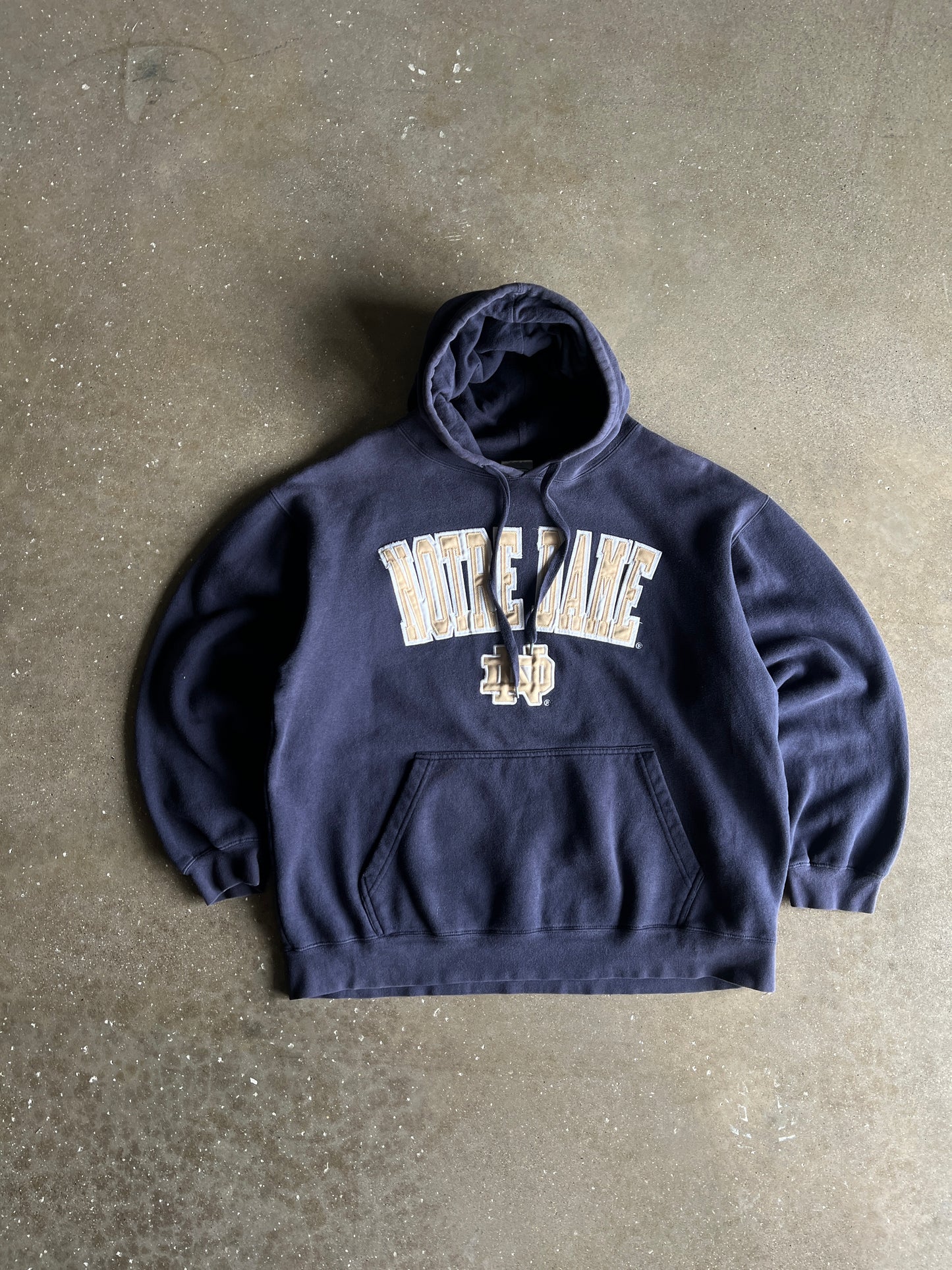 Vintage Navy Blue Notre Dame Hoodie - L