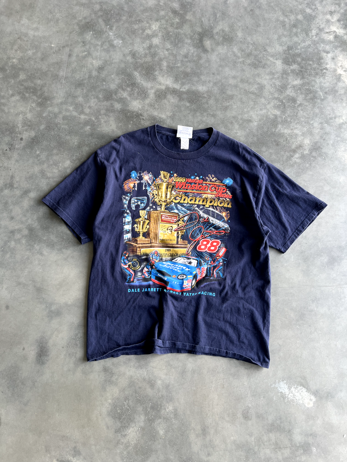 Vintage Navy Blue Nascar Graphic Tee - XL