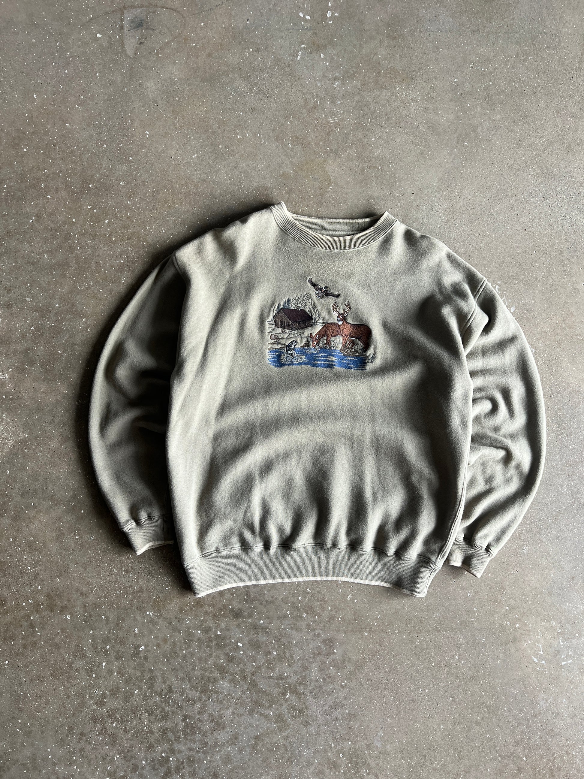 Vintage Light Green Nature Crew - L
