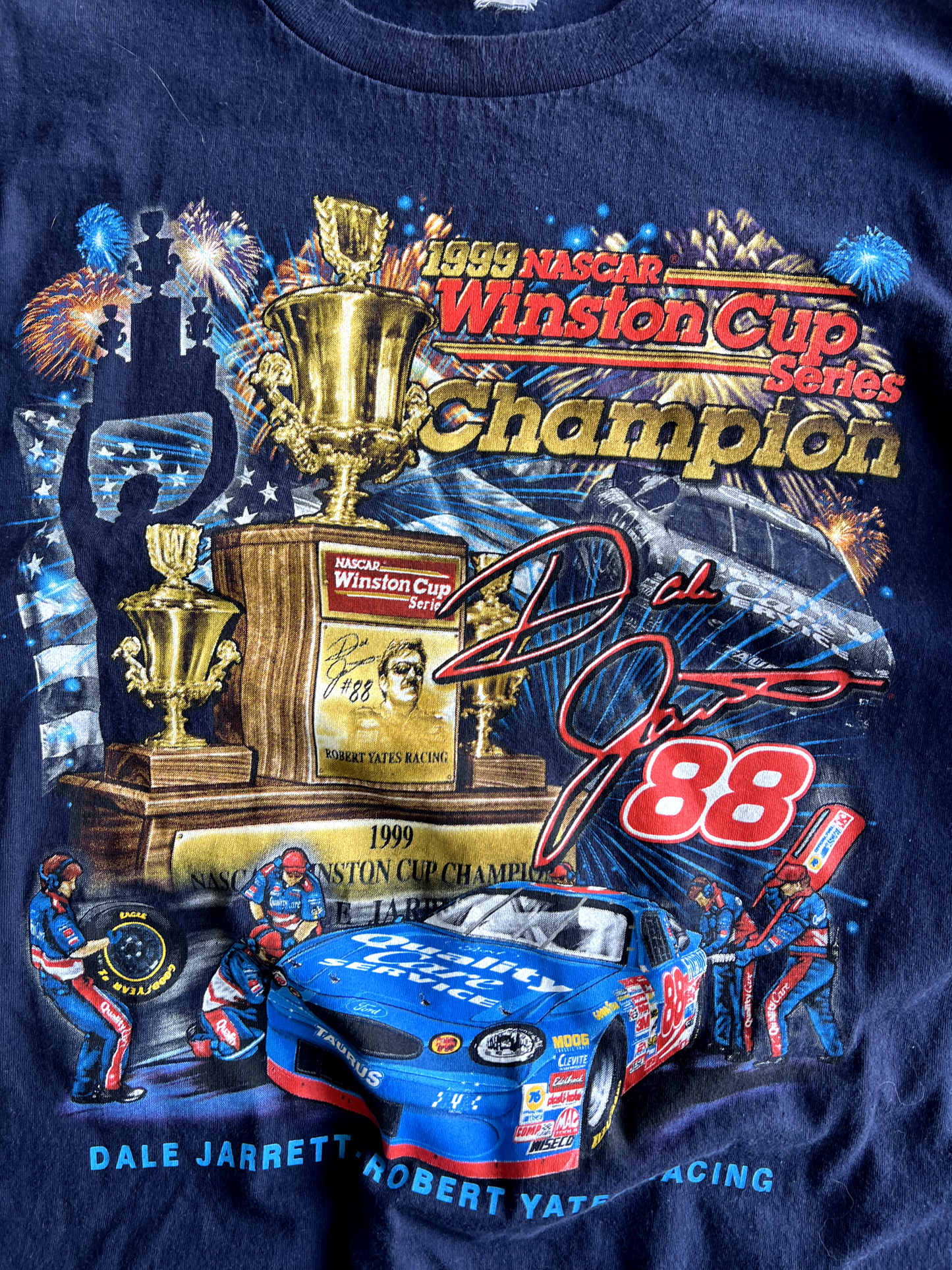 Vintage Navy Blue Nascar Graphic Tee - XL