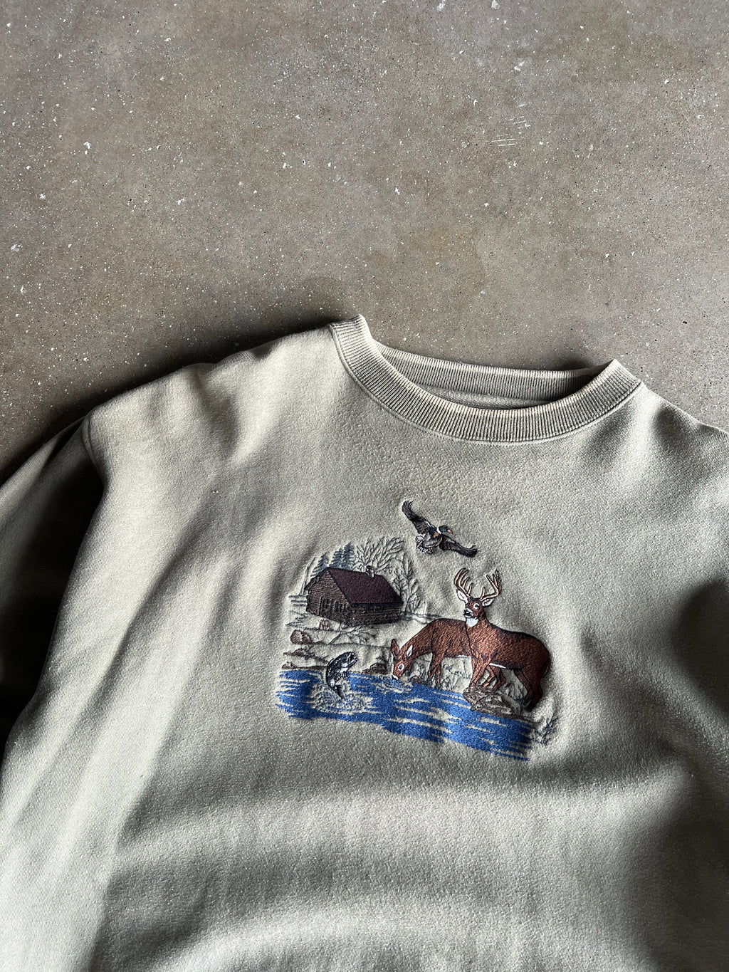Vintage Light Green Nature Crew - L