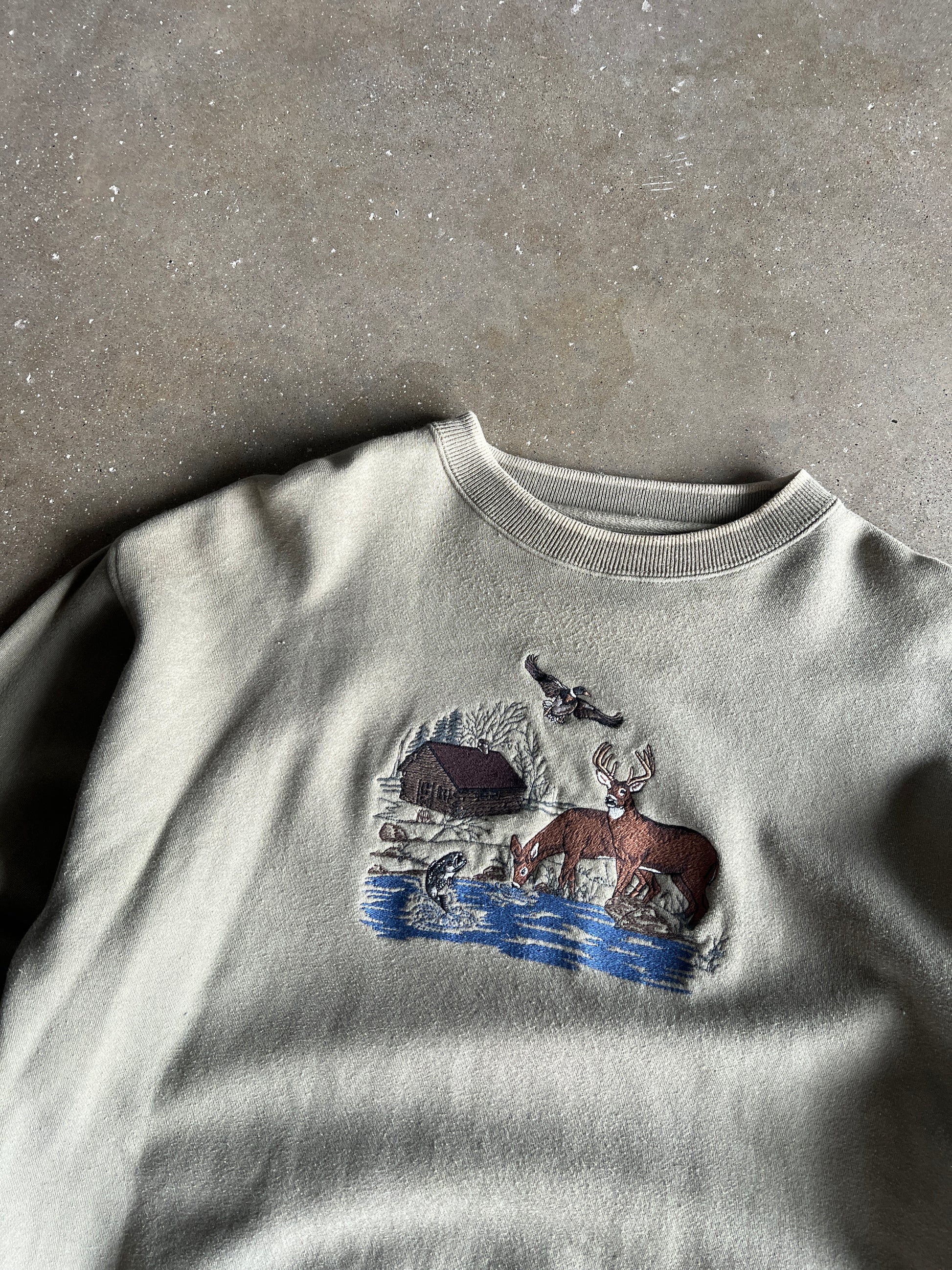 Vintage Light Green Nature Crew - L