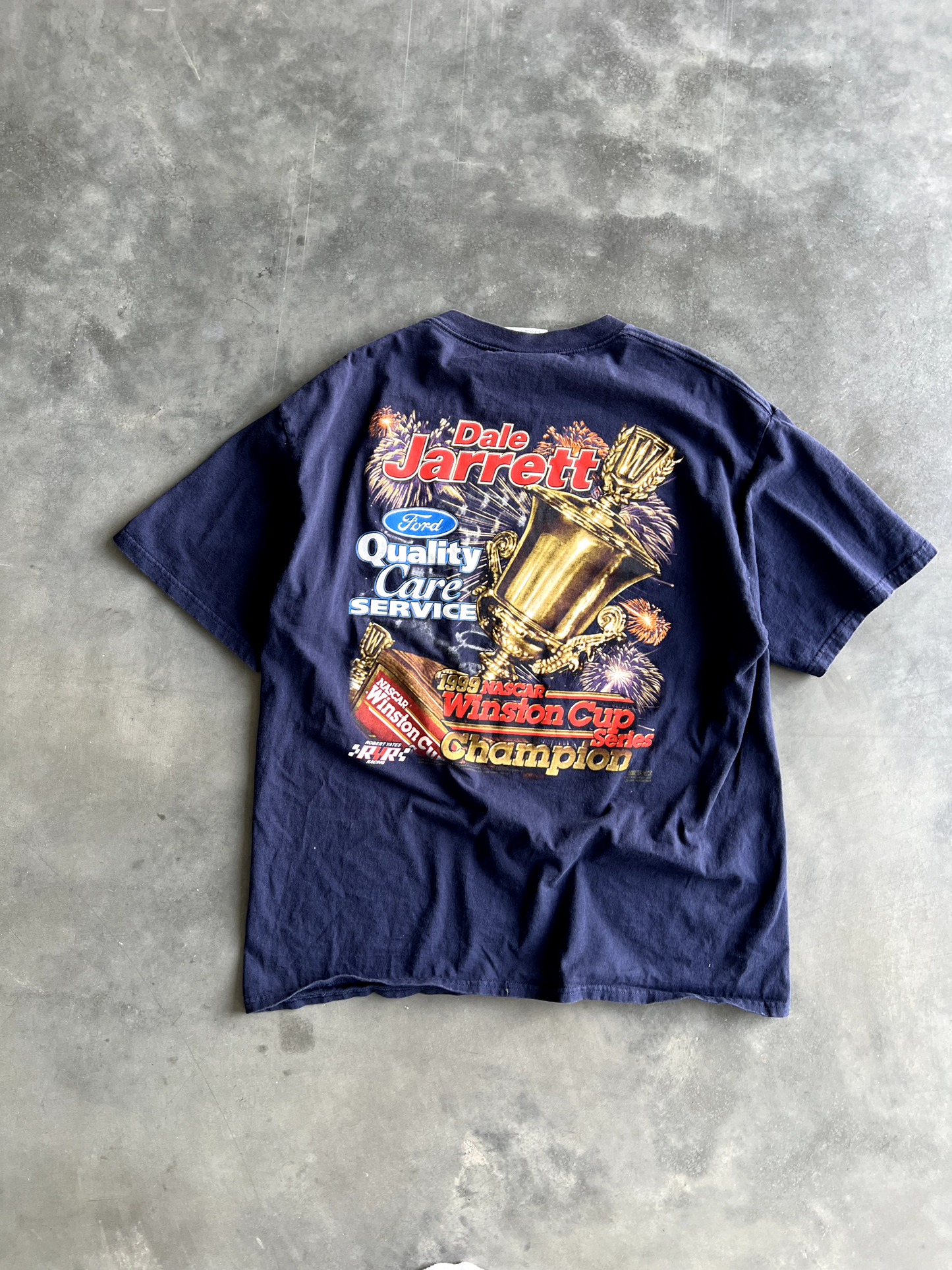 Vintage Navy Blue Nascar Graphic Tee - XL