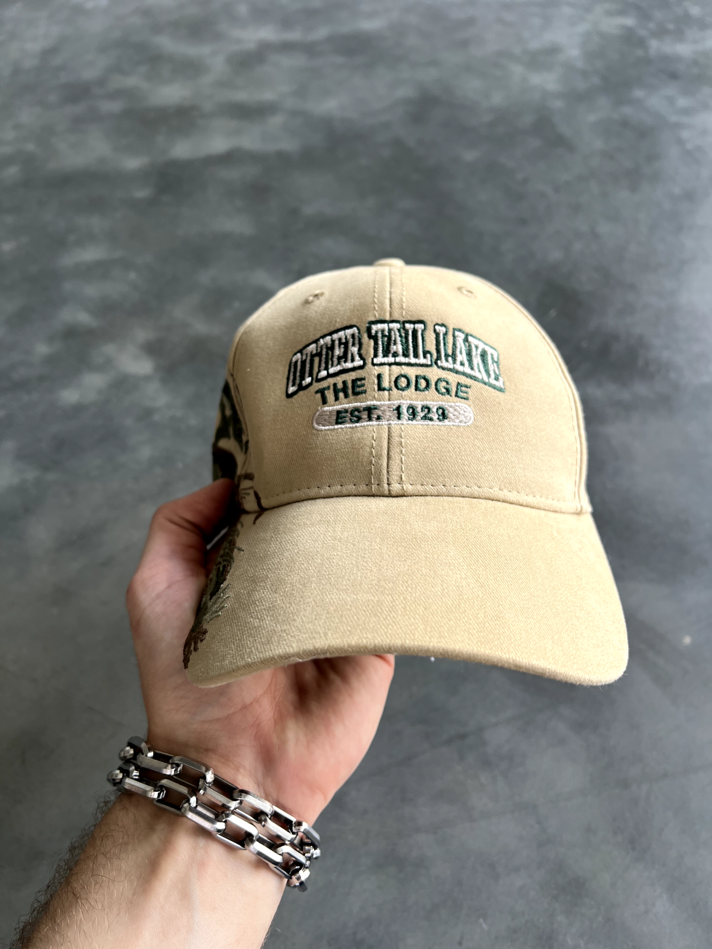 Vintage Cream Velcro Hat - Adjustable