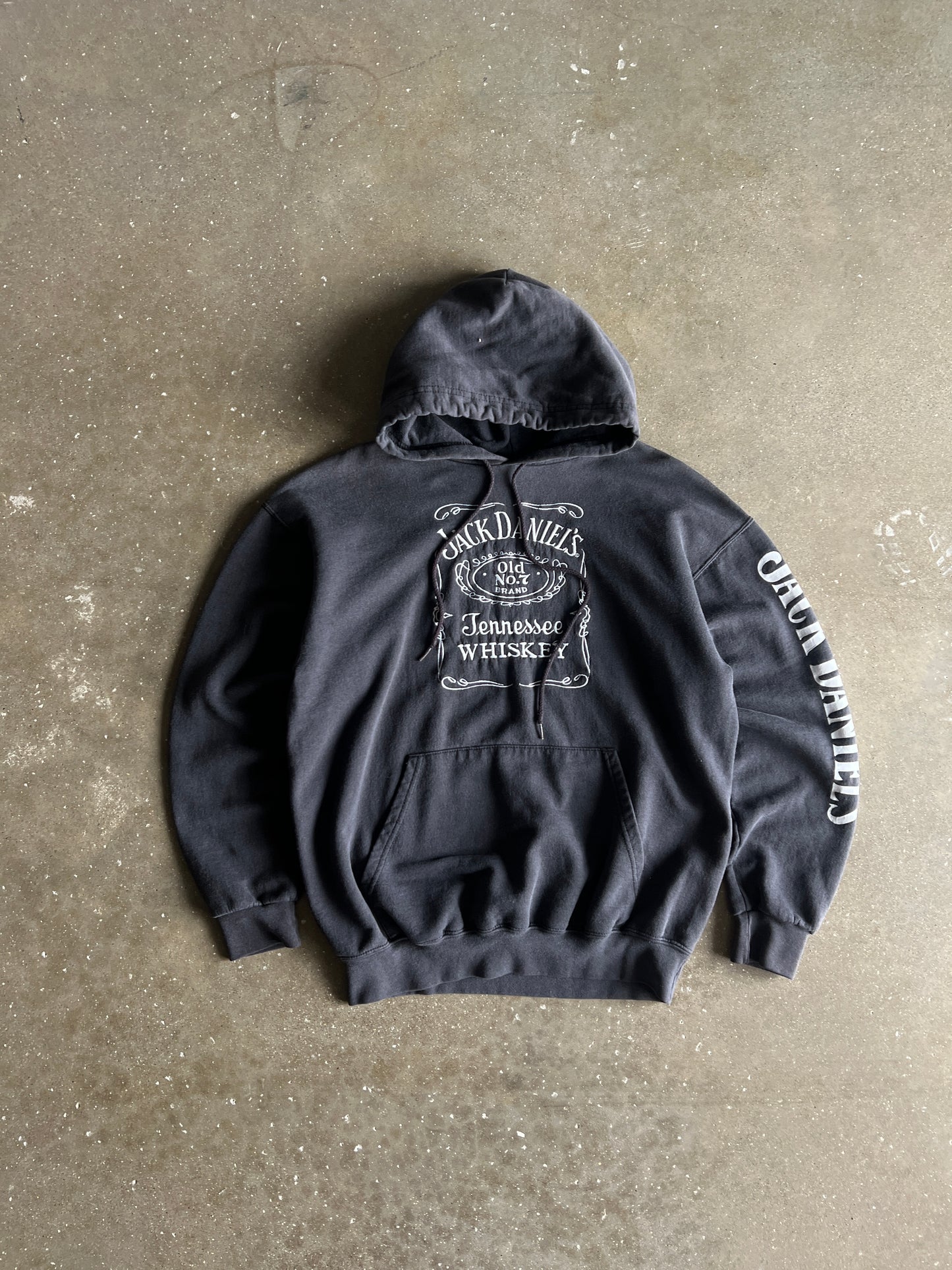 Vintage Faded Black Jack Daniels Hoodie - M
