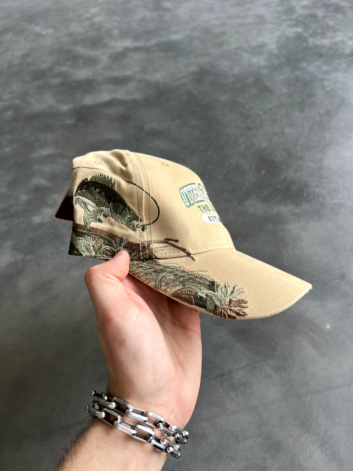 Vintage Cream Velcro Hat - Adjustable