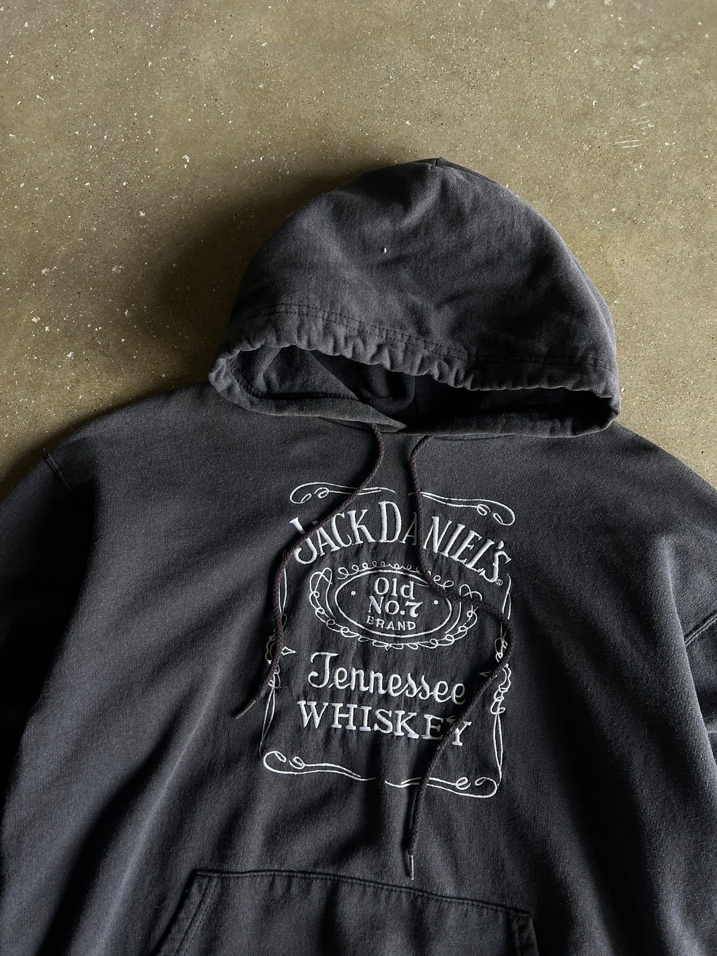 Vintage Faded Black Jack Daniels Hoodie - M