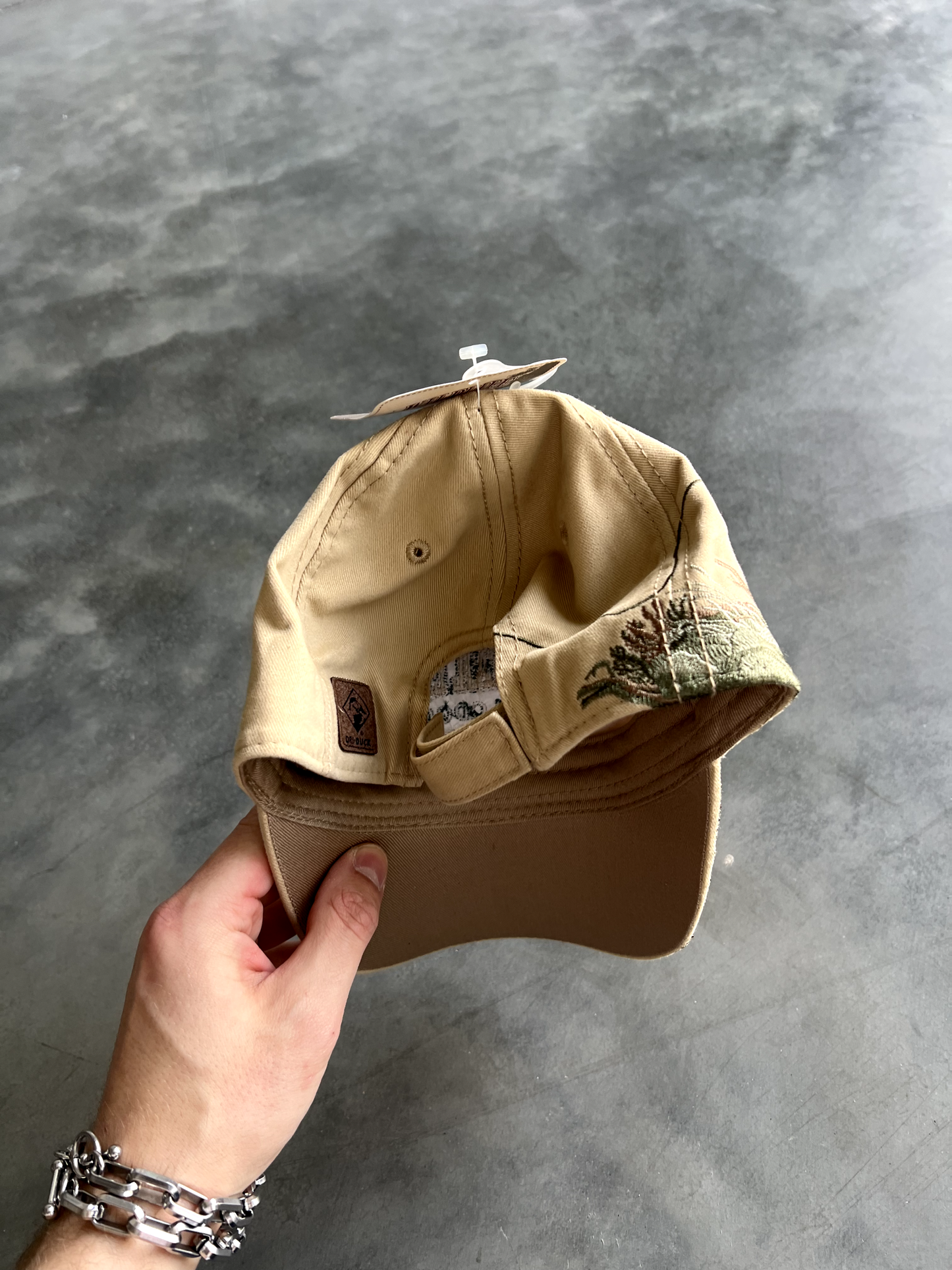 Vintage Cream Velcro Hat - Adjustable