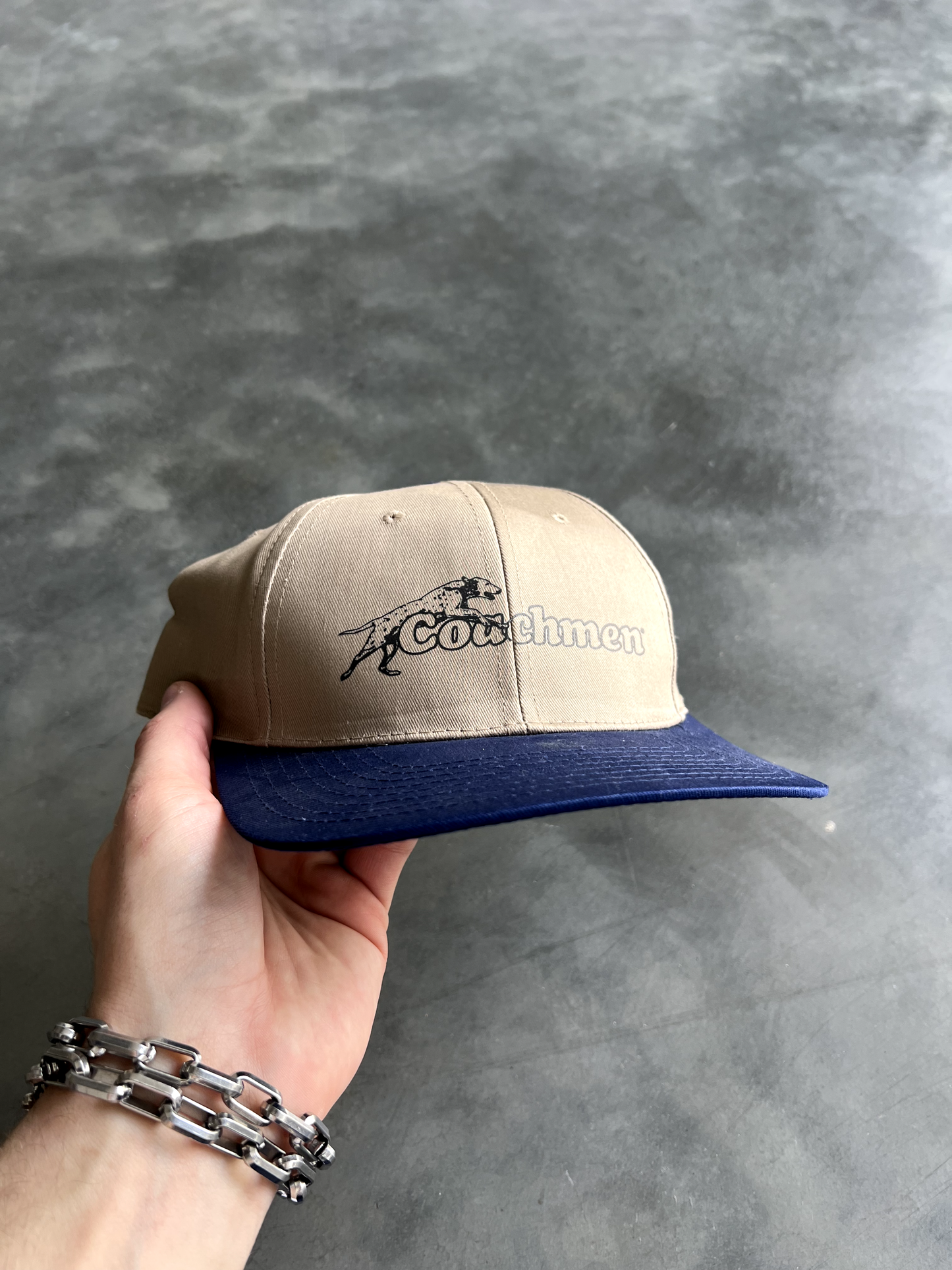 Vintage Cream Snapback Hat - Adjustable