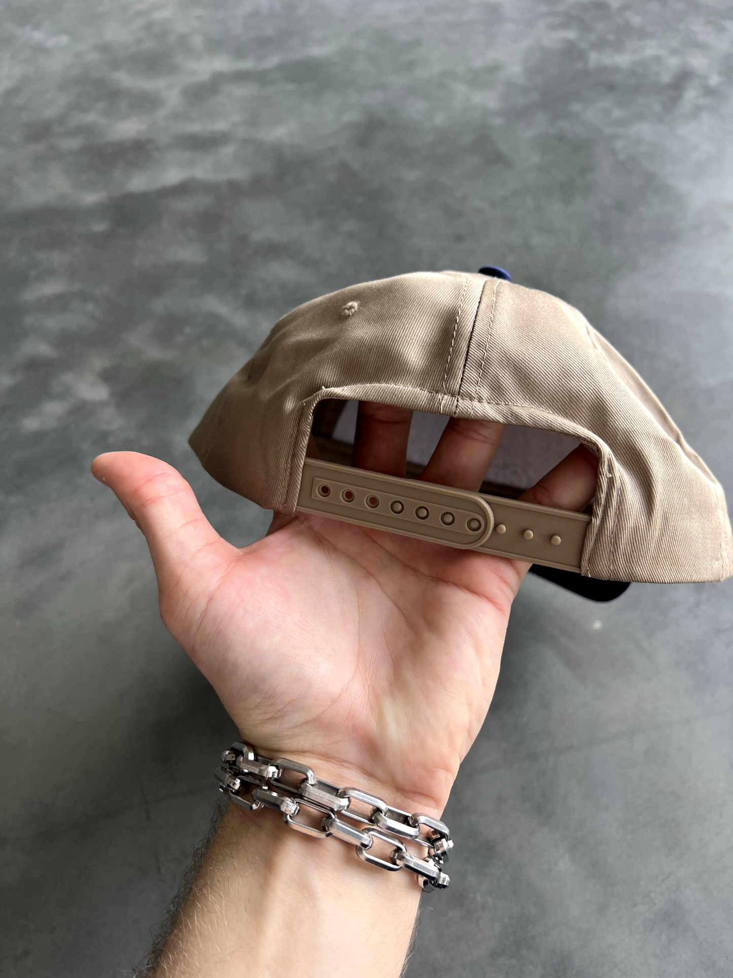 Vintage Cream Snapback Hat - Adjustable