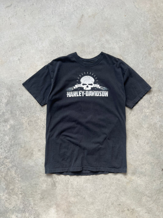 Vintage Black Harley Davidson Skull Shirt - L/XL