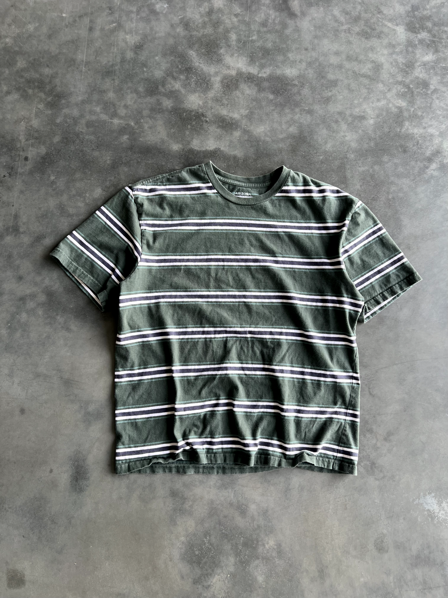 Vintage Green Striped Tee - M