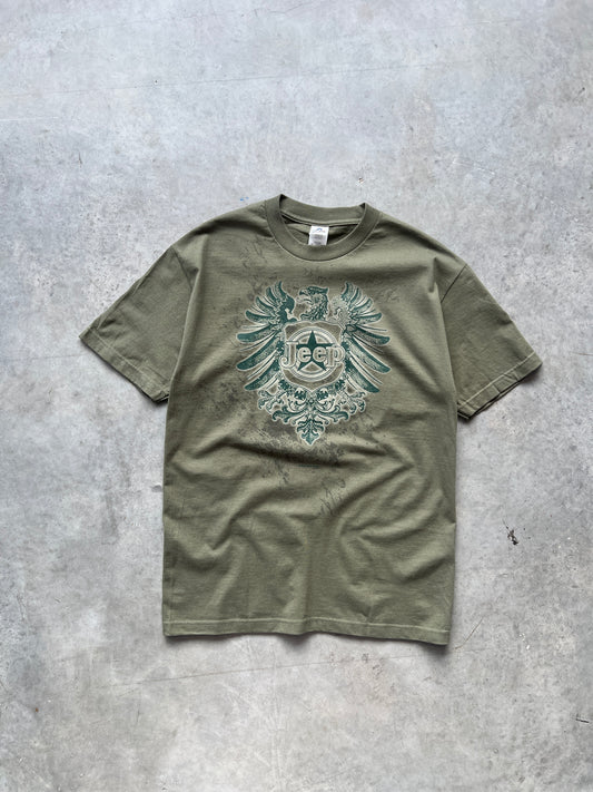 Vintage Green Jeep Spellout Shirt - L