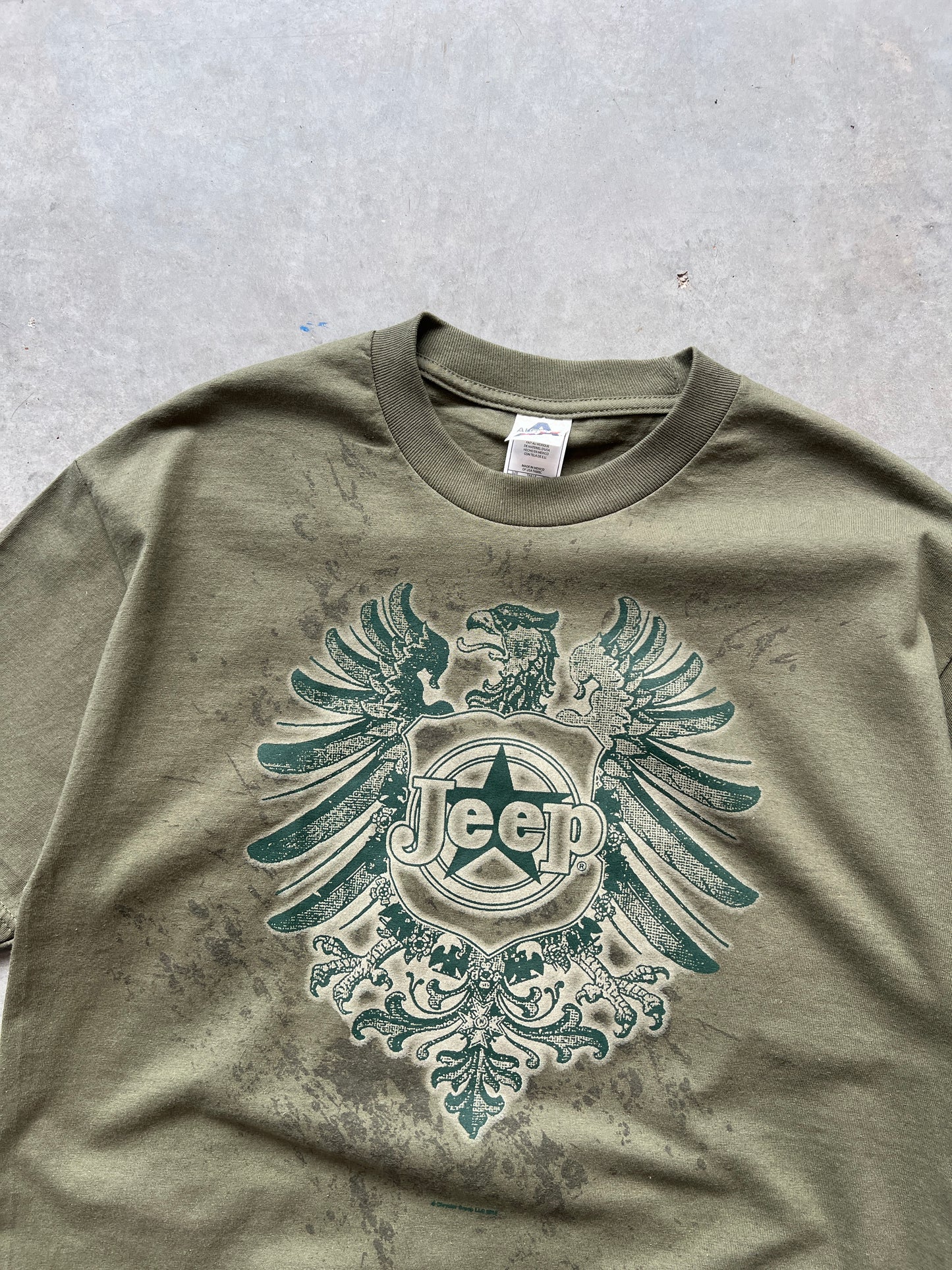 Vintage Green Jeep Spellout Shirt - L