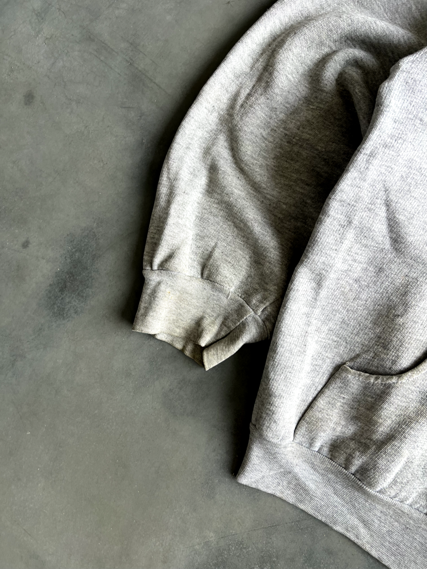 Vintage Grey Thermal Lined Zip Up Hoodie - M