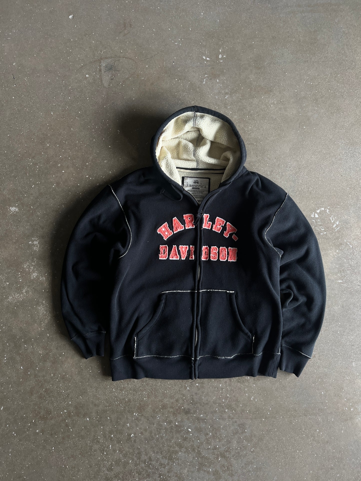 Vintage Black Harley Davidson Hoodie - XL