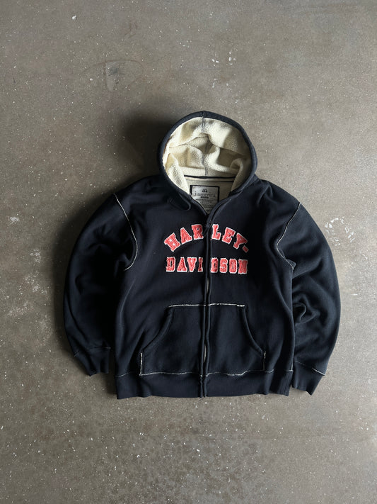 Vintage Black Harley Davidson Hoodie - XL