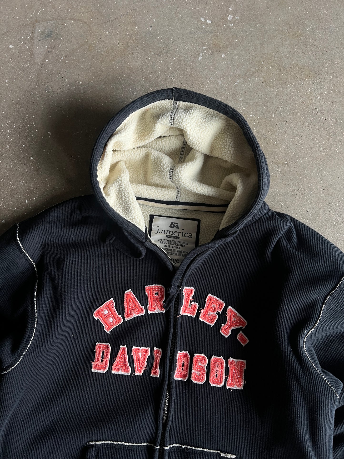 Vintage Black Harley Davidson Hoodie - XL