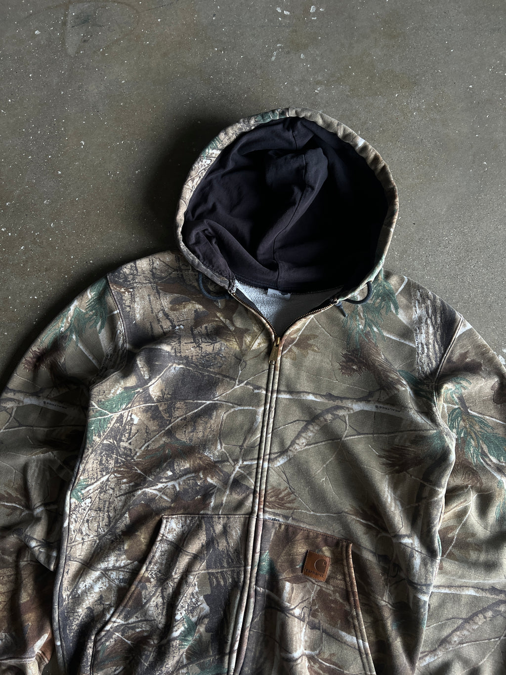 Vintage Faded Carhartt Camo Hoodie - S/M