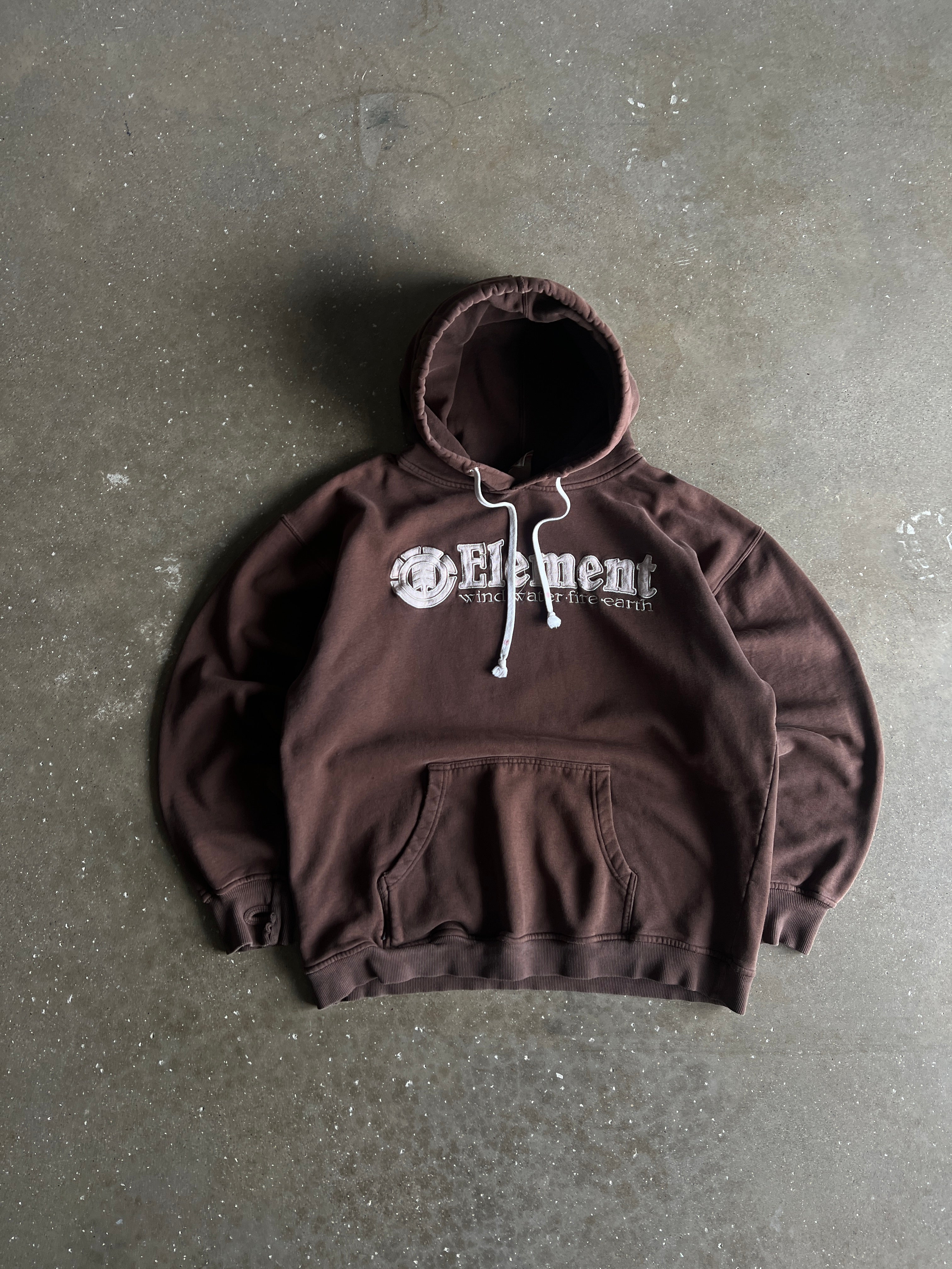 Vintage Faded Brown Element Hoodie - L